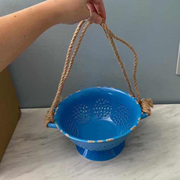 lakeside collection Accents Yellow Ceramic Colander Hanging Planter